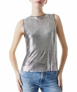 Deals 🛒 alice + olivia Amal Chainmail Boxy Tank for 👩 women 🛒