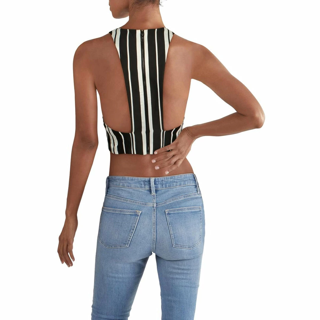Cheapest ๐ Alice + Olivia ๐ฉ Womens Racerback Striped Crop Top ๐ฏ 4 Cheapest ๐ Alice + Olivia ๐ฉ Womens Racerback Striped Crop Top ๐ฏ - Image 2