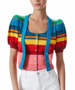 Wholesale ✔️ alice + olivia Romi Stripe Cardigan for 👩 women 🔔