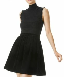 Wholesale 🌟 Alice + Olivia Barrett 👩 Womens Velvet Short Mini 👗 Dress 🌟