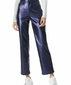 Alice + Olivia Sales 27 Outlet ๐ฅฐ Alice + Olivia ๐ฉ Womens Vegan Leather High Rise Straight Leg Pants ๐