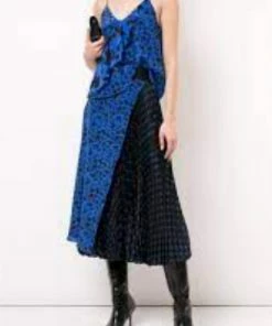 Top 10 ๐ Alice + Olivia Lilia Pleated ๐ Skirt in Blue Print for ๐ฉ women ๐