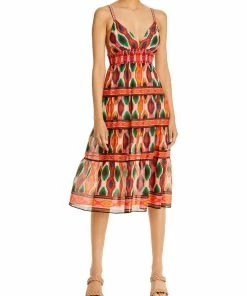 Cheap 🔔 Alice + Olivia Santina 👩 Womens Print Calf Sundress 🧨