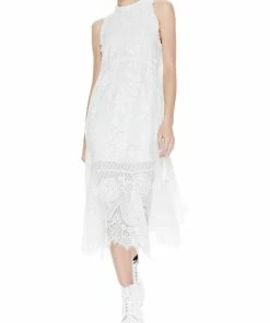 Flash Sale 🔔 Alice + Olivia Angelyn 👩 Womens Embroidered Lace Cocktail and Party 👗 Dress 🧨