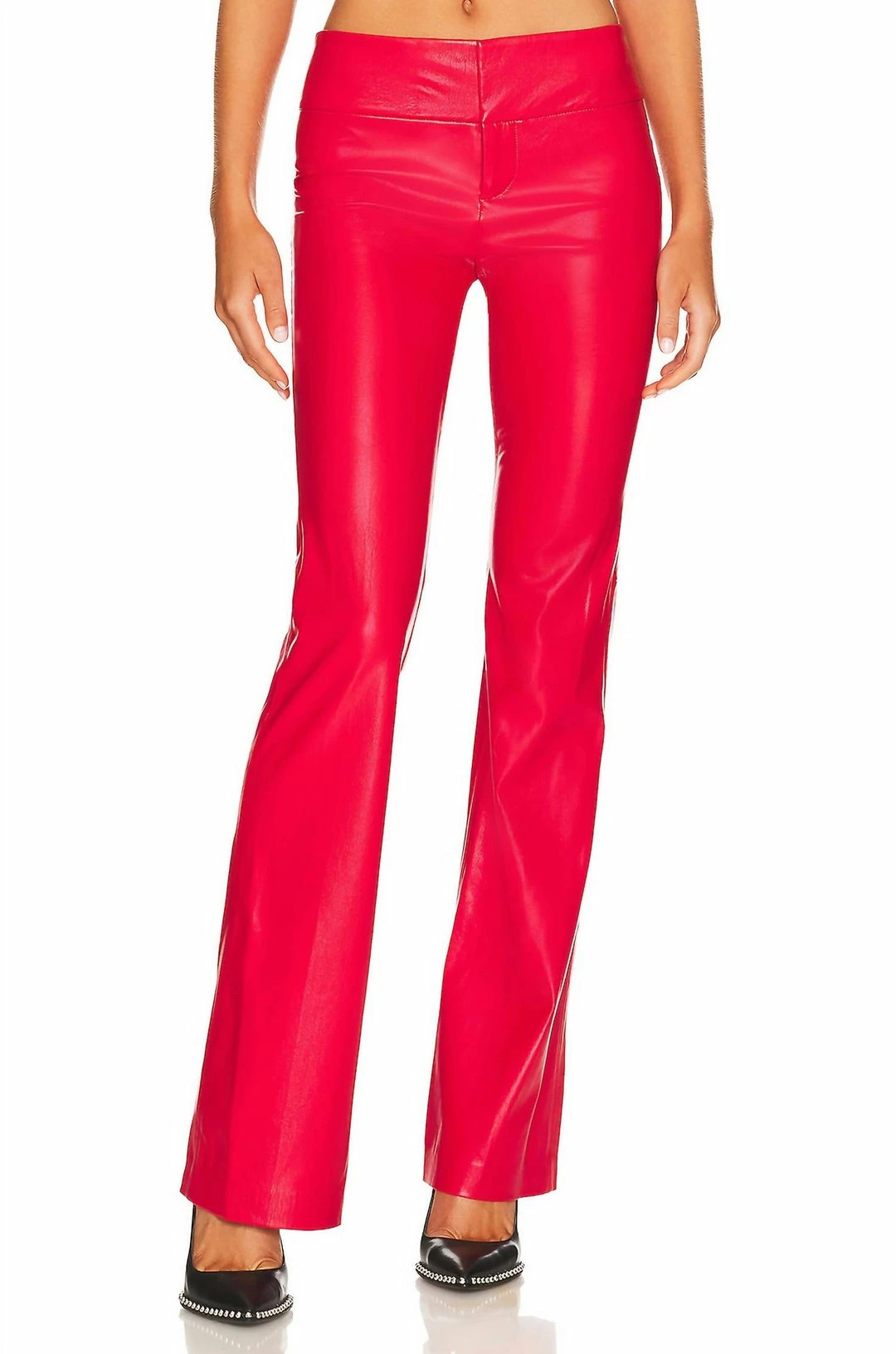 Outlet π Alice + Olivia Olivia Vegan Leather Pant in Perfect Ruby for π© women π 4 Outlet π Alice + Olivia Olivia Vegan Leather Pant in Perfect Ruby for π© women π - Image 2