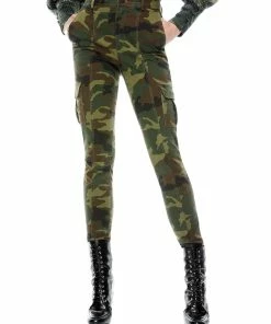 Promo 🔥 Alice + Olivia Keith 👩 Womens Camouflage Slim Cargo Pants 👏