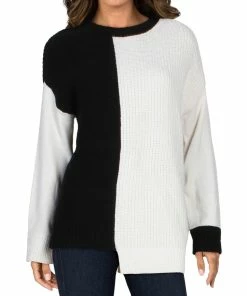 Cheapest 🌟 Alice + Olivia Sparrow 👩 Womens Wool Blend Colorblock Pullover Sweater 🎉