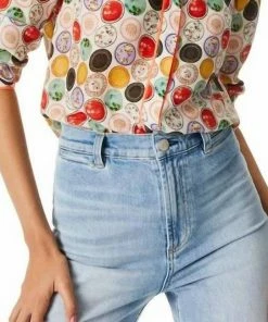 Outlet 😍 Alice + Olivia Willa Placket Top With Piping in Dinner Party for 👩 women ❤️