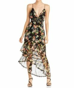 New 🌟 Alice + Olivia Imogene 👩 Womens Silk Floral Maxi 👗 Dress 🌟