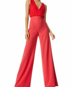 Budget ๐ฏ Alice + Olivia Gale ๐ฉ Womens Deep V-Neck Sleeveless Jumpsuit ๐งจ
