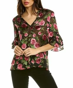 Buy ⭐ alice + olivia Julius Silk-Blend Tunic Top for 👩 women 😉