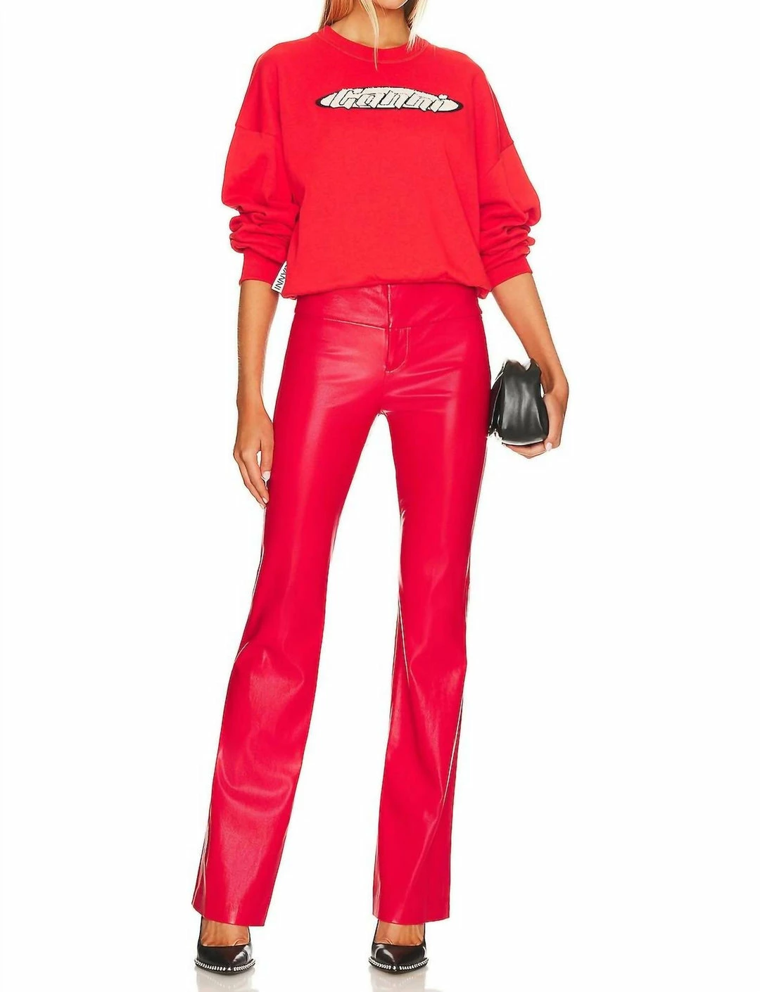 Outlet π Alice + Olivia Olivia Vegan Leather Pant in Perfect Ruby for π© women π 3 Outlet π Alice + Olivia Olivia Vegan Leather Pant in Perfect Ruby for π© women π