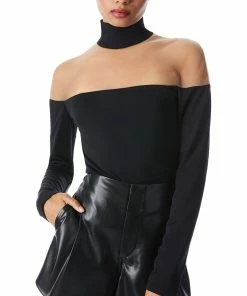 Top 10 🌟 alice + olivia Zahra Sheer Panel Turtleneck Top for 👩 women 🔔