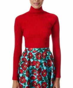 Buy 💯 alice + olivia Irena Mock Neck Wool-Blend Sweater for 👩 women 🥰