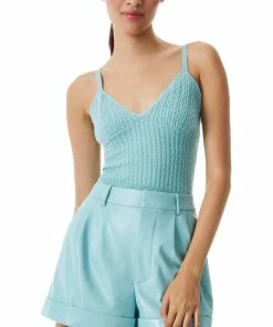 Alice + Olivia Sales 21 Promo ๐ฅ alice + olivia Kenna Cable Cropped Sweater Tank for ๐ฉ women ๐